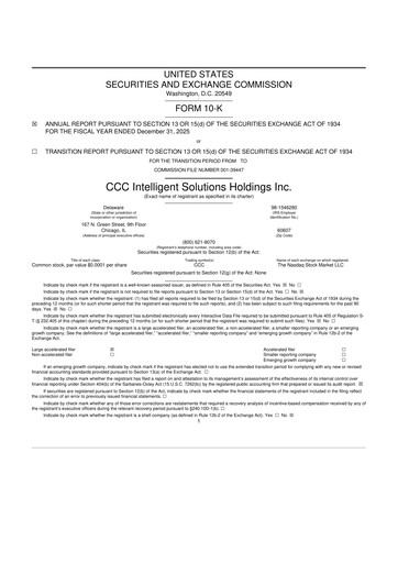 Thumbnail CCC Intelligent Solutions 10-K Annual Report 2025