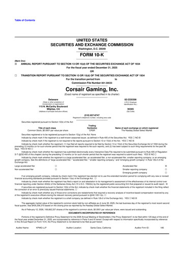 Thumbnail Corsair Gaming
 10-K Annual Report 2025