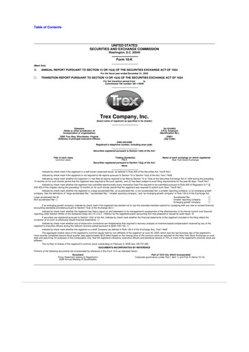 Thumbnail Trex 10-K Annual Report 2025