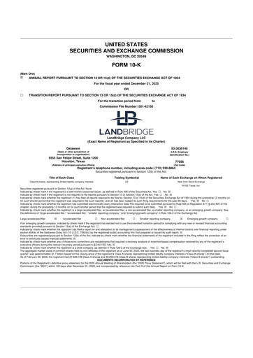 Thumbnail LandBridge 10-K Annual Report 2025
