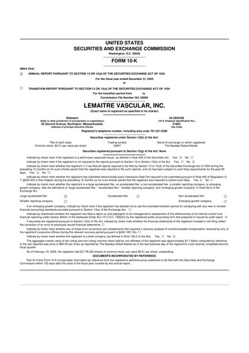 Thumbnail LeMaitre Vascular 10-K Annual Report 2025