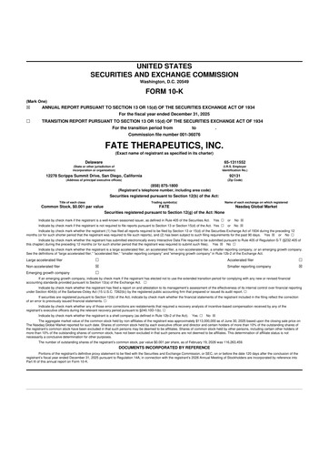 Thumbnail Fate Therapeutics
 10-K Annual Report 2025