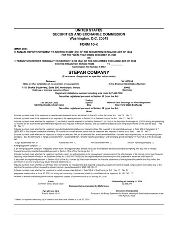 Thumbnail Stepan Company
 10-K Annual Report 2025