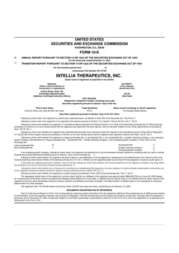 Thumbnail Intellia Therapeutics 10-K Annual Report 2025