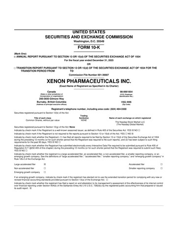 Thumbnail Xenon Pharmaceuticals 10-K Annual Report 2025