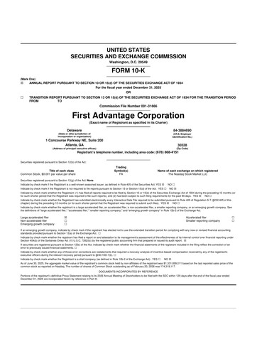 Thumbnail First Advantage 10-K Annual Report 2025