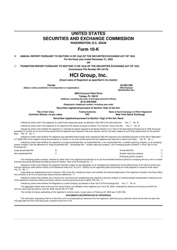 Miniature HCI Group
 10-K Rapport annuel 2025
