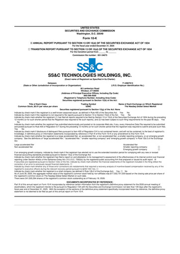 Thumbnail SS&C Technologies
 10-K Annual Report 2025