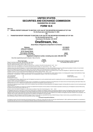 Thumbnail OneStream 10-K Annual Report 2025