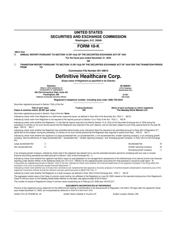 Thumbnail Definitive Healthcare 10-K Annual Report 2025