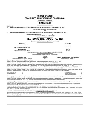 Thumbnail Tectonic Therapeutic 10-K Annual Report 2025