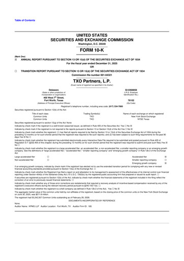 Vorschaubild TXO Partners, L.P. 10-K Jahresbericht 2025