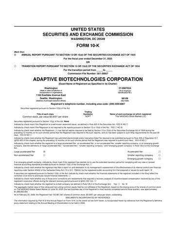 Thumbnail Adaptive Biotechnologies
 10-K Annual Report 2025