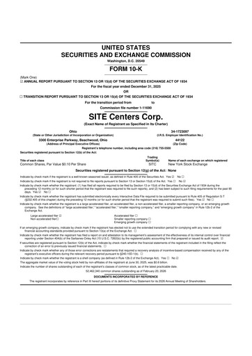 Thumbnail SITE Centers
 10-K Annual Report 2025