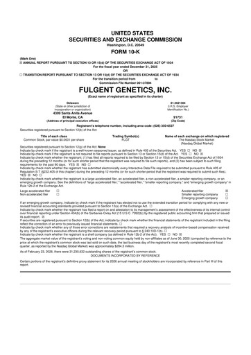 Thumbnail Fulgent Genetics
 10-K Annual Report 2025