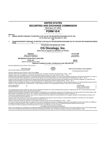 Thumbnail CG Oncology 10-K Annual Report 2025