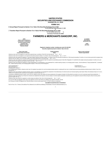 Thumbnail Farmers & Merchants Bancorp 10-K Annual Report 2025