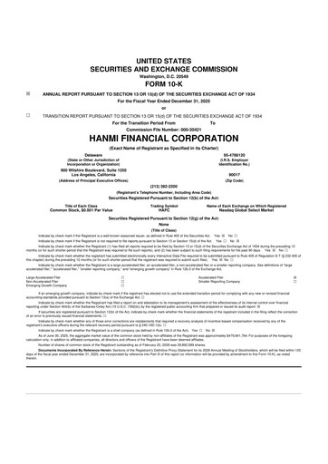 Thumbnail Hanmi Financial 10-K Annual Report 2025