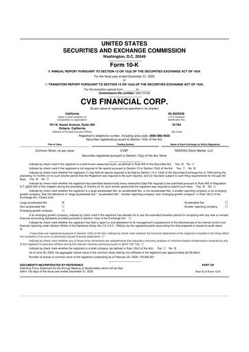 Thumbnail CVB Financial 10-K Annual Report 2025