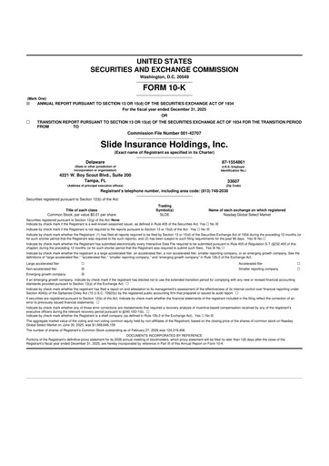 Thumbnail Slide Insurance 10-K Annual Report 2025