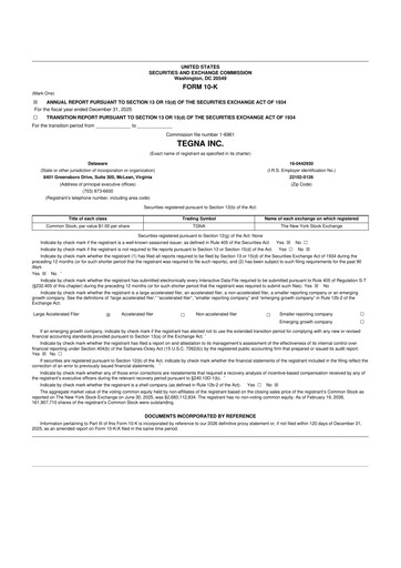 Thumbnail Tegna 10-K Annual Report 2025
