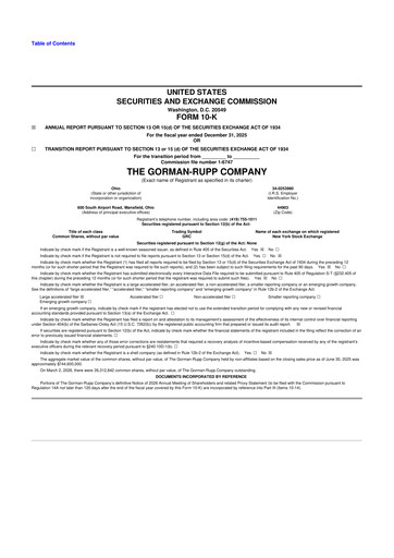 Vorschaubild Gorman-Rupp 10-K Jahresbericht 2025