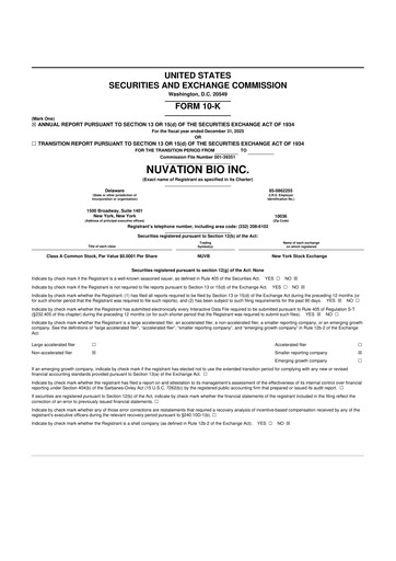 Thumbnail Nuvation Bio 10-K Annual Report 2025