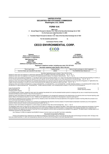 Thumbnail CECO Environmental
 10-K Annual Report 2025
