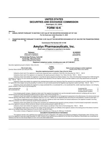 Thumbnail Amylyx Pharmaceuticals 10-K Annual Report 2025