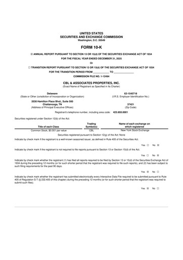 Thumbnail CBL Properties
 10-K Annual Report 2025