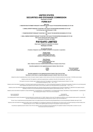 Thumbnail Paysafe 20-F Annual Report 2025