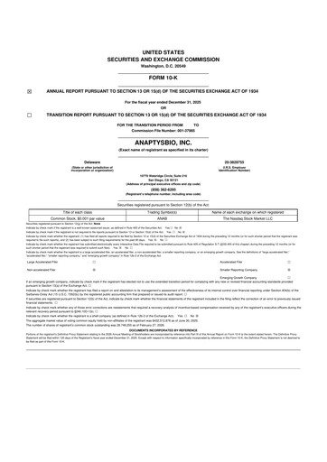 Thumbnail AnaptysBio 10-K Annual Report 2025