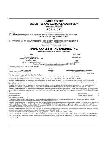 Thumbnail Third Coast Bancshares 10-K Annual Report 2025