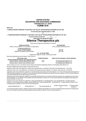 Thumbnail Silence Therapeutics 10-K Annual Report 2025