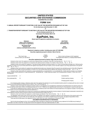 Thumbnail EyePoint Pharmaceuticals
 10-K Annual Report 2025