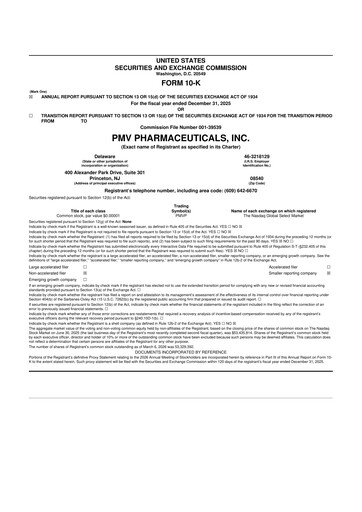 Thumbnail PMV Pharmaceuticals 10-K Annual Report 2025