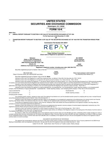 Thumbnail Repay Holdings 10-K Annual Report 