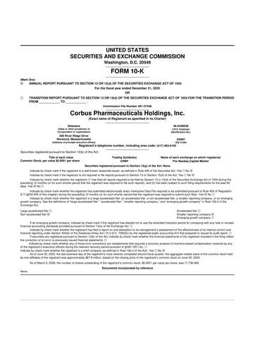 Thumbnail Corbus Pharmaceuticals
 10-K Annual Report 2025
