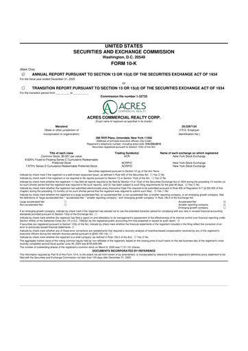 Thumbnail ACRES Commercial Realty 10-K Annual Report 2025