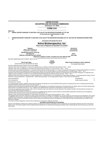 Thumbnail Artiva Biotherapeutics 10-K Annual Report 2025