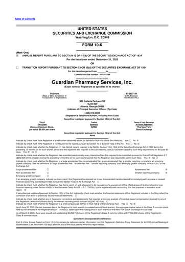 Thumbnail Guardian Pharmacy Services 10-K Annual Report 2025