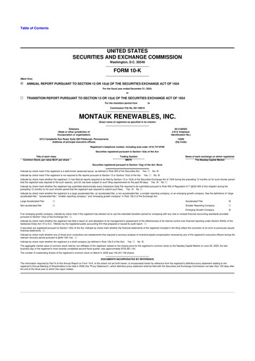 Miniature Montauk Renewables 10-K Rapport annuel 2025