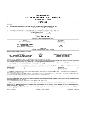 Thumbnail Vivid Seats 10-K Annual Report 