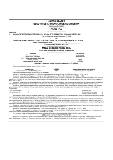 Thumbnail MBX Biosciences 10-K Annual Report 2025
