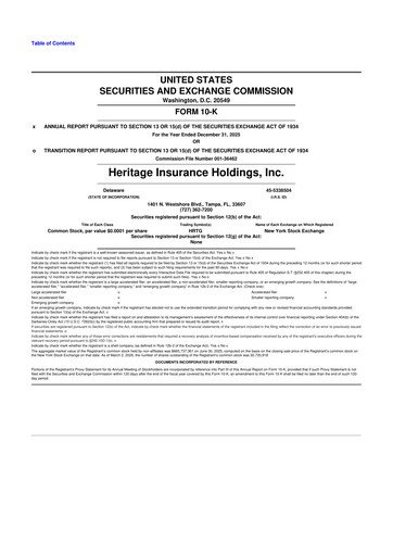 Thumbnail Heritage Insurance 10-K Annual Report 2025