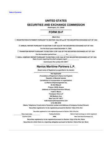 Thumbnail Navios Maritime Partners 20-F Annual Report 2025