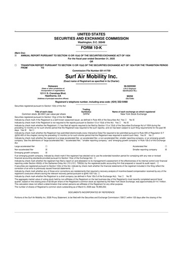 Thumbnail Surf Air Mobility 10-K Annual Report 2025