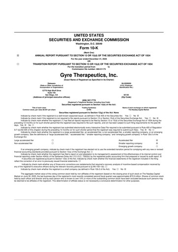 Thumbnail Gyre Therapeutics 10-K Annual Report 