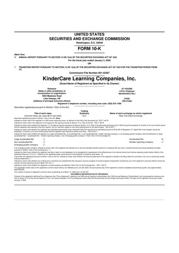Thumbnail KinderCare Learning Companies 10-K Annual Report 2025