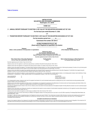 Thumbnail Olema Pharmaceuticals 10-K Annual Report 2025